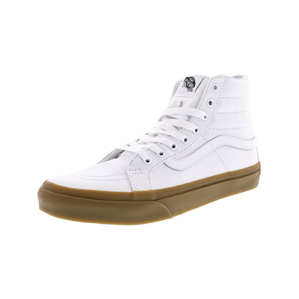 Vans Sk8-Hi Slim Light Gum True White High-Top Canvas Skateboarding Shoe -  9.5M / 8M عطر وايت