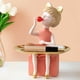 thumbnail image 3 of Resina burbuja chica estatua escultura de adorno de estilo nórdico estatuilla artesanal para hogar sala de estar Decoración Oficina escritorio - Rosa Sunnimix Figurilla de niña, 3 of 8
