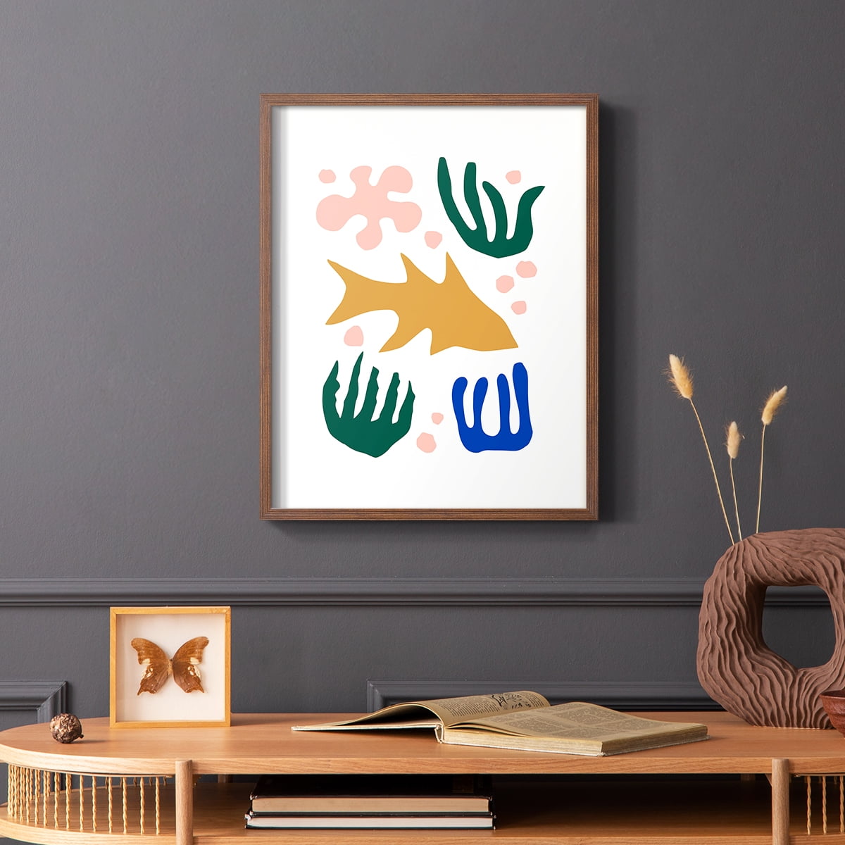 Matisse CDLXVI in Brown Solid Wood Framed Print No Nail Hanging