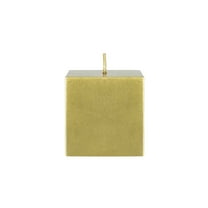 Mega Candles 1 pc Unscented Gold Square Pillar Candle, Hand Poured Premium Wax Candles 3 Inch x 3 Inch, Home Décor, Wedding Receptions, Baby Showers, Birthdays, Celebrations, Party Favors & More