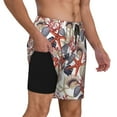 thumbnail image 3 of Goofa Starfish Shell Printed Men's Swim Trunks Board Shorts Quick Dry Mens Swimming Trunks with Compression Liner,Breathable Fit Hawaii Beach Shorts-3X-Large, 3 of 9
