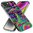 thumbnail image 2 of MUNDAZE Apple iPhone 11 Pro Shockproof Clear Hybrid Protective Phone Case Neon Psychedelic UFO Alien Planet Cover, 2 of 5