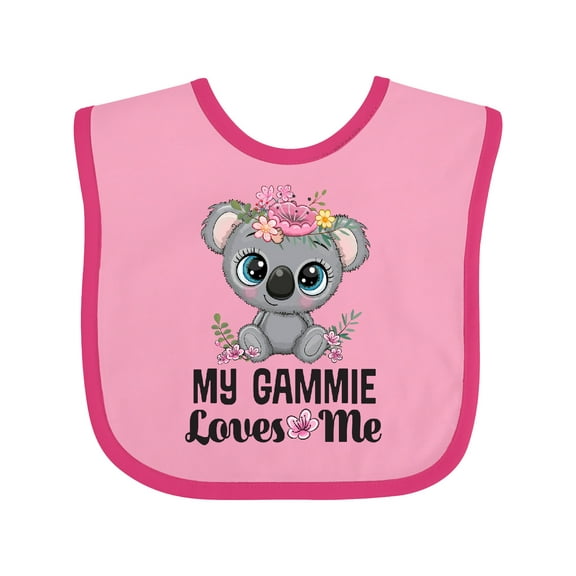 Inktastic My Gammie Loves Me Granddaughter Bear Girls Baby Bib