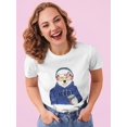 thumbnail image 2 of Young Girl Polar Bear Design Shaped T-Shirt Women -Image by Shutterstock, Female Small, 2 of 4