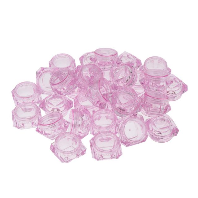 30Pcs Plástico Vacío Caja de cosméticos Caja Crema hidratante Loción Rosado Zulema Tarros cosméticos con tapas