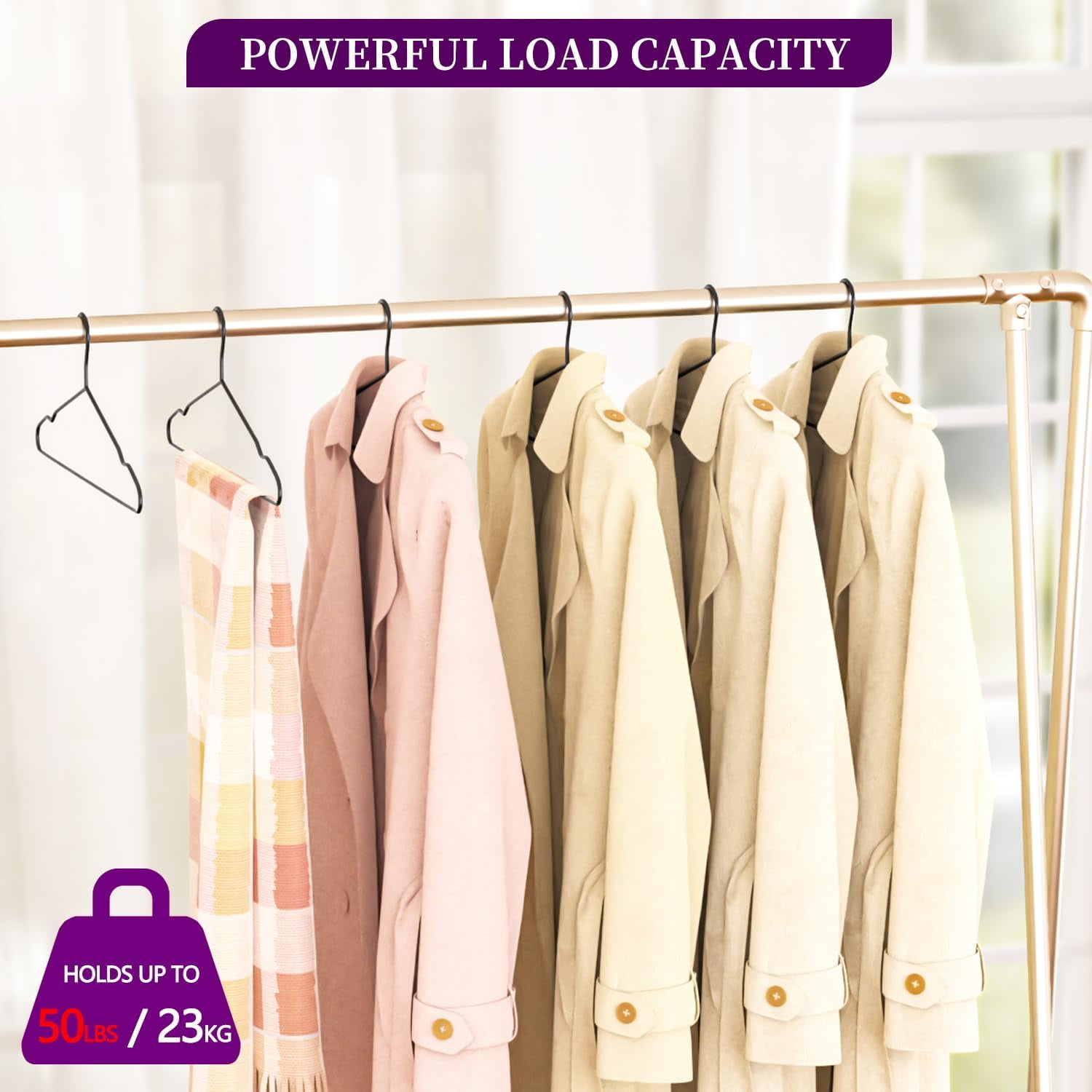 Heavy Duty Thickened and Reinforced Metal Hangers+5 Clothes Pins, Non-Slip Black Metal Hangers, Weight Capacity 50 lbs, Heavy Duty Hanger for Coats, Suits, Shirts, Dresses