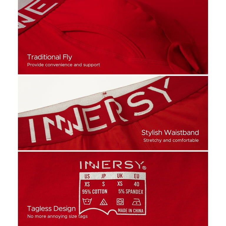 INNERSY Men's Boxer Briefs Cotton Stretchy Underwear 7 Pack for a