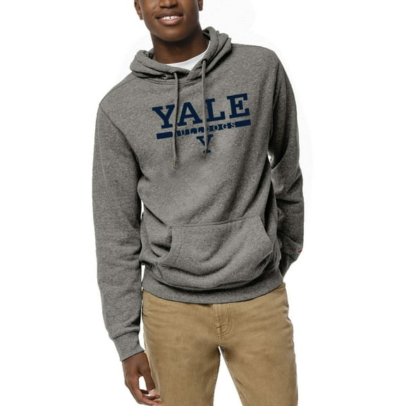 Men's League Collegiate Wear Heather Gray Yale Bulldogs Heritage Tri-Blend Pullover Hoodie