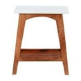 thumbnail image 4 of Pemberly Row Contemporary Mango Wood and Marble Side Table in Brown, 4 of 9
