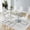 Silver Table+6 White Chairs, variant on Hi loPres 71" Luxury Glass Dining Table with 6 White Gold Cantilever Chairs, Modern 6-Person Gathering Center with Gold Pedestal for Chic Dining Room