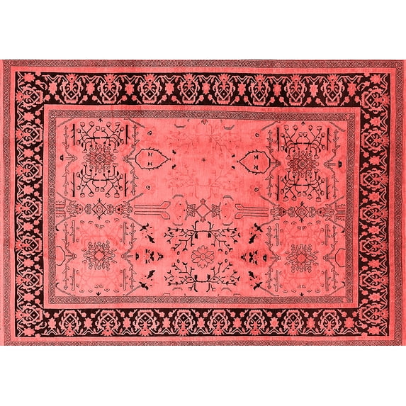 Ahgly Company Indoor Rectangle Oriental Red Industrial Area Rugs, 6' x 9'