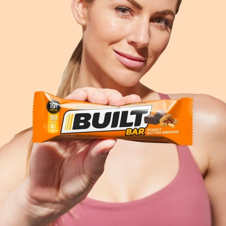 Built Bar Protein Bar, Peanut Butter Brownie, Gluten Free, 12 count