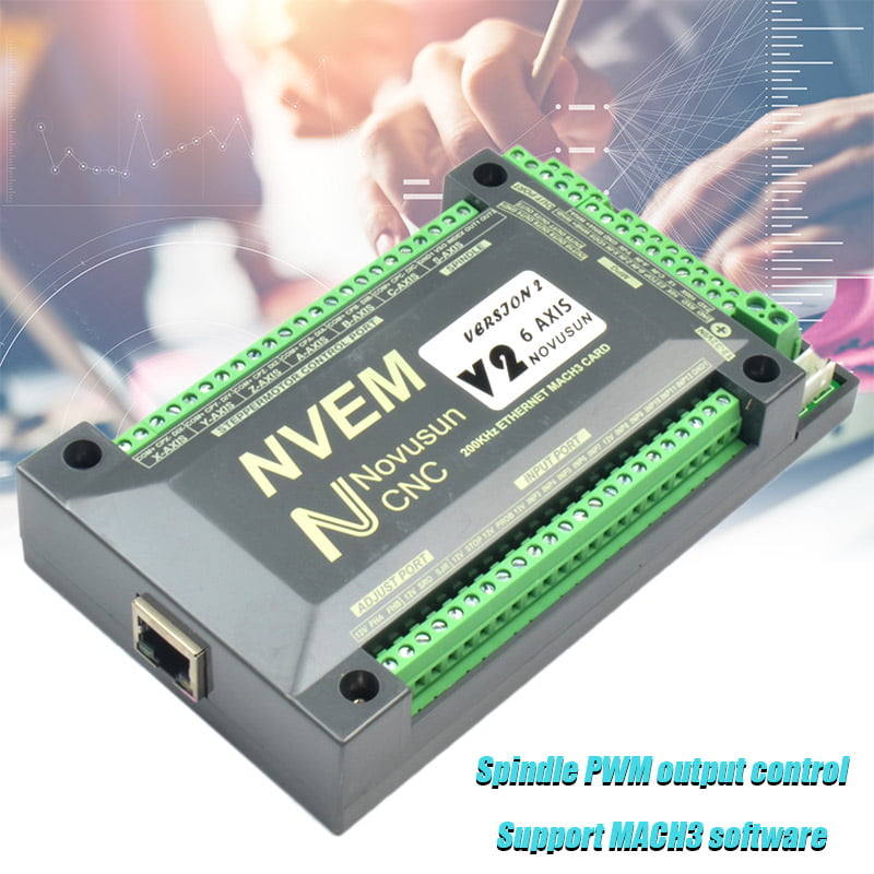NVEM 6 Axis CNC Controller MACH3 Ethernet Interface Board Card Fr Stepper Motor 