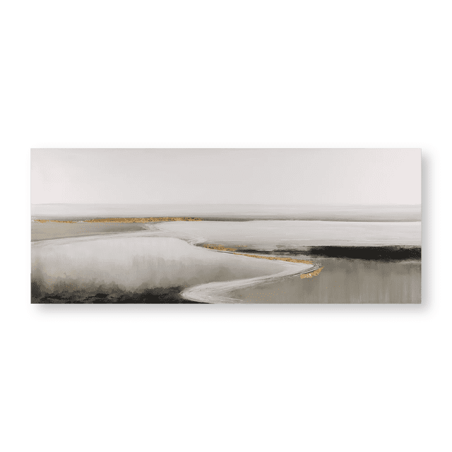 Bouclair Multicolour Abstract Wave Oil Painted Canvas 59 X 23.5 in (150 X 60 cm)