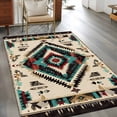 thumbnail image 4 of 3x5 Washable Area Rug, Ethnic Style Pattern Non-Slip Rectangle Rug for Living Room Bedroom, Retro Red Brown Weaving Art Indoor Low Pile Floor Mat for Home Decor, 4 of 9