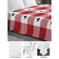 thumbnail image 6 of 4th of July King Size Flat Sheet, Wrinkleproof & Fadeproof Cooling Flat Bed Sheet Only, Independence Day Red White Plaid Blue Star Breathable Soft Bedding Top Sheets 105 x 98 Inches, 6 of 8