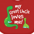 thumbnail image 4 of Inktastic My Great Uncle Loves Me Dinosaur Boys Baby Bib, 4 of 4