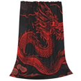thumbnail image 2 of Balery Red Dragon On Black Manta de Felpa Suave y Acogedora – Cobija de Franela Aterciopelada para Cama, Lavable y Cálida para Sofá, Mascotas, Transpirable-80"x60", 2 of 7