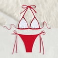thumbnail image 6 of ECHFIPROM Women's Shiny Triangle Bikini Set,2 Piece Bathing Suits for Women Adjustable Tie Side Swimwear for Beach & Pool,Red,S, 6 of 6