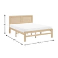 thumbnail image 2 of Pemberly Row Wood Queen Platform Bed with Slats and Rails in Natural, 2 of 12