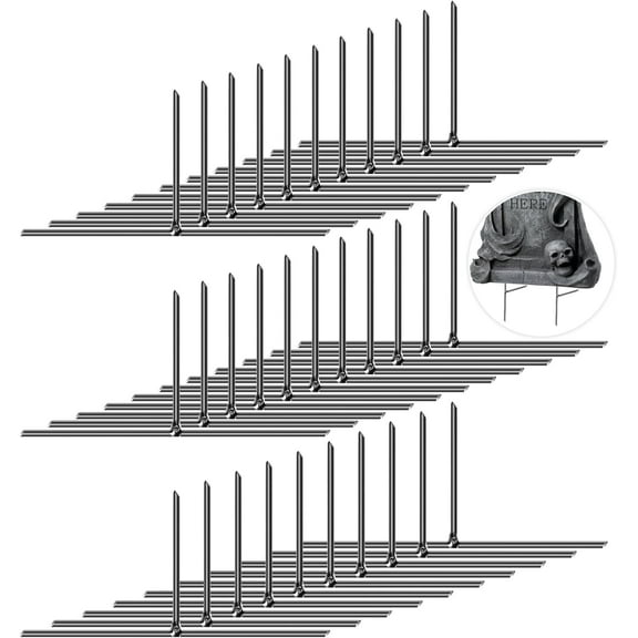 32PCS Halloween Tombstone Stakes, 6.6"X3" Tombstone Metal Stakes, T-Shaped Ground Stakes for Halloween Outdoor Yard Lawn Foam Graveyard Decorations Decorations