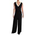 thumbnail image 2 of RALPH LAUREN $155 Womens New 1660 Black Tie V Neck Jumpsuit L B+B, 2 of 2