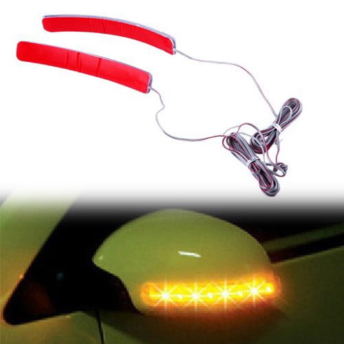 2x Universal Yellow Blade Car Steering Light Auto Led Turn Signal