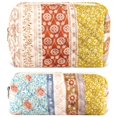 thumbnail image 1 of Bolsa de maquillaje URSKYTOUS Bolsa de cosméticos acolchada de algodón floral x2, 1 of 7