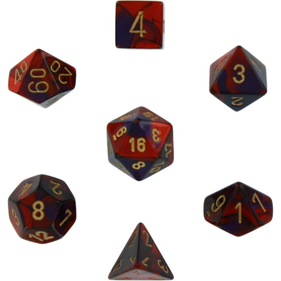 Gemini Polyhedral Purple-Red/Gold 7-Die Set