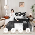 thumbnail image 3 of Homewish Black White Checkered Full Size Comforter Sets,Contemporary Aesthetic Bedding Comforter Set,Black Reversible,3-Piece,1 Comforter and 2 Pillowcases, 3 of 7