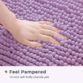 thumbnail image 3 of Chenille Bathroom Rugs Mat 24"x17", Non-Slip Bath Mat for Bathroom Floor & BathTub, Washable Soft Shower Shag Bath Rugs, Durable Fluffy Thick Water Absorbent Microfiber Shower Mat, Purple, 3 of 6