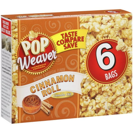 Pop Weaver Cinnamon Roll Microwave Popcorn, 17.1 oz, 6pk - Walmart.com