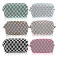 thumbnail image 1 of 6 Pcs Checkered Makeup Bag, 1 of 1