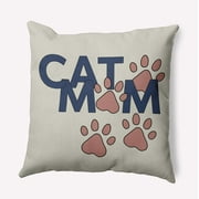 20" x 20" Simply Daisy Cat Mom Indoor/Outdoor Pillow, Mauve Qty 1