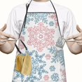 thumbnail image 2 of Blue and Pink Christmas Snowflake Pattern Apron-Garden Aprons for Women with Pockets-Cotton Linen Waterproof Kitchen Cooking Gardening Aprons Adjustable for Kitchen,Cooking,BBQ and Salon 33"x27", 2 of 7