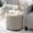 Linen Beige, variant on Ornavo Home Round Storage Ottoman with Reversible Lid, 17in Linen Beige Foot Stool