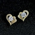 thumbnail image 3 of Opolski 1 Pair Women Earring Heart-shaped Fashion Jewelry Alloy Woman Ear Studs Jewelry Gift for Party, 3 of 8