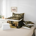thumbnail image 5 of Western Texas Star Reversible Bed in a Bag King Size Comforter Set 7 Pieces,Camouflage Comforters with Comforter,Sheets,Pillowcases & Shams,Vintage Military Army Green Camo Bedding Sets, 5 of 5