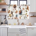 thumbnail image 2 of Spring Floral Kitchen Curtains Window Panels, Summer Botanical Flowers Vintage Birds Insulated Window Treatment Curtain, Grommet Curtains for Bedroom/Living Room/Bathroom, 2 Piece 52"Wx45"L, 2 of 8
