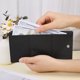 thumbnail image 3 of Cartera de cuero sintético, organizador de tarjetas, billetera negra compacta de tres pliegues, billetera de bolsillo con botón a presión, ranura para efectivo, tarjeteros., 3 of 9