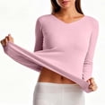 thumbnail image 5 of Miqool Womens Long Sleeve Thermal Shirts Casual V Neck Soft Stretchy Breathable Lightweight Base Layer Underwear Top, 5 of 6