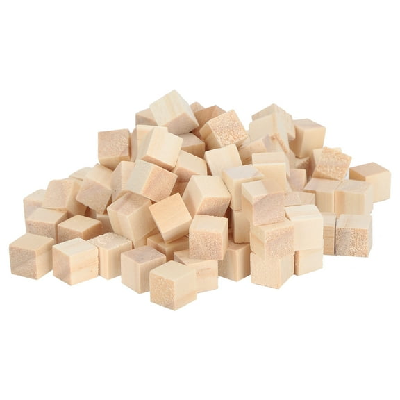 BORDSTRACT 100Pcs Wooden Cubes Pine Blank Blocks For DIY Craft Early Childhood Puzzle Toy 10mm