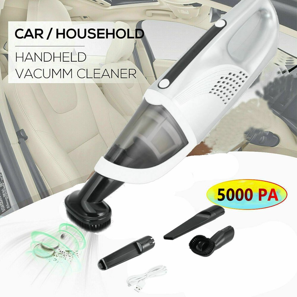 Wireless Mini Handheld Car Vacuum Cleaner 5000PA Suction USB Auto