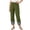 Green, variant on Qgtaibl Women Cotton Cropped Pants Casual Elastic Waist Gingham Trim Capris with Pockets Summer Loose Fit Lightweight Capri Pants Gray XXL