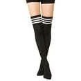 thumbnail image 2 of Striped Knee High Football Socks Soccer Hockey Sport Long Tube Stocking, 2 of 6