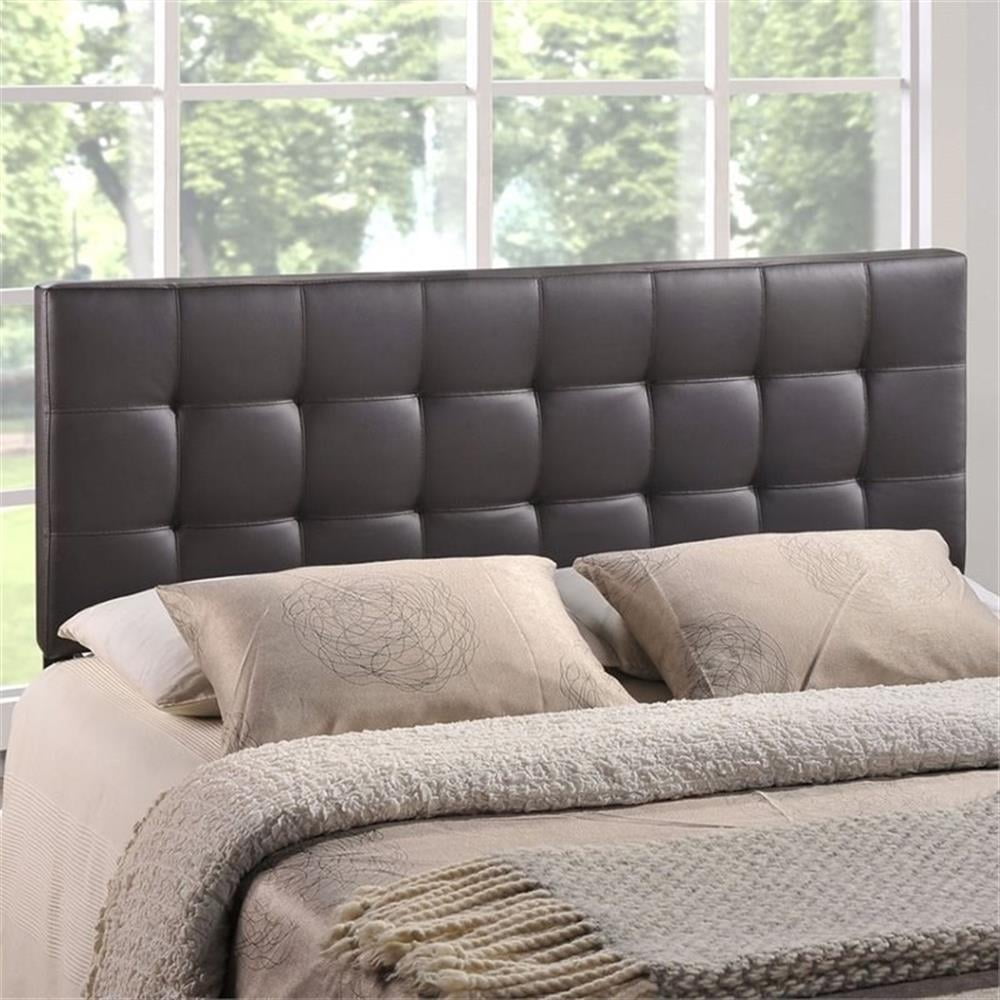 Full Vinyl Tufted Panel Headboard in Brown