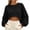 Black, variant on Besolor Crop Sweatshirts for Women Crewneck Long Sleeve Tops Casual Loose Fall Workout Running Pullover Tops(X-Large,White)