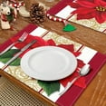 thumbnail image 6 of Luckky Watercolor Poinsettia Red Christmas Placemats Set of 4, 12x18 Inch Seasonal Winter Christmas Table Mats for Party Kitchen Dining Decoration (C), 6 of 7