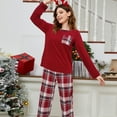 thumbnail image 5 of MecTo Women Pajamas Sets, Lady Paid Pants Long-Sleeved PJ, Red, 2 piece, Size XL, 5 of 10