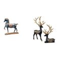 thumbnail image 1 of Escultura De Figura De Reno De Caballo De Pie, Estatua De Resina, Adorno De Escritorio, Decoración Fengshui, Figura De Animal Para Escritorio, Sala De Estar, Estantería, Armario, Mesa,, 1 of 8